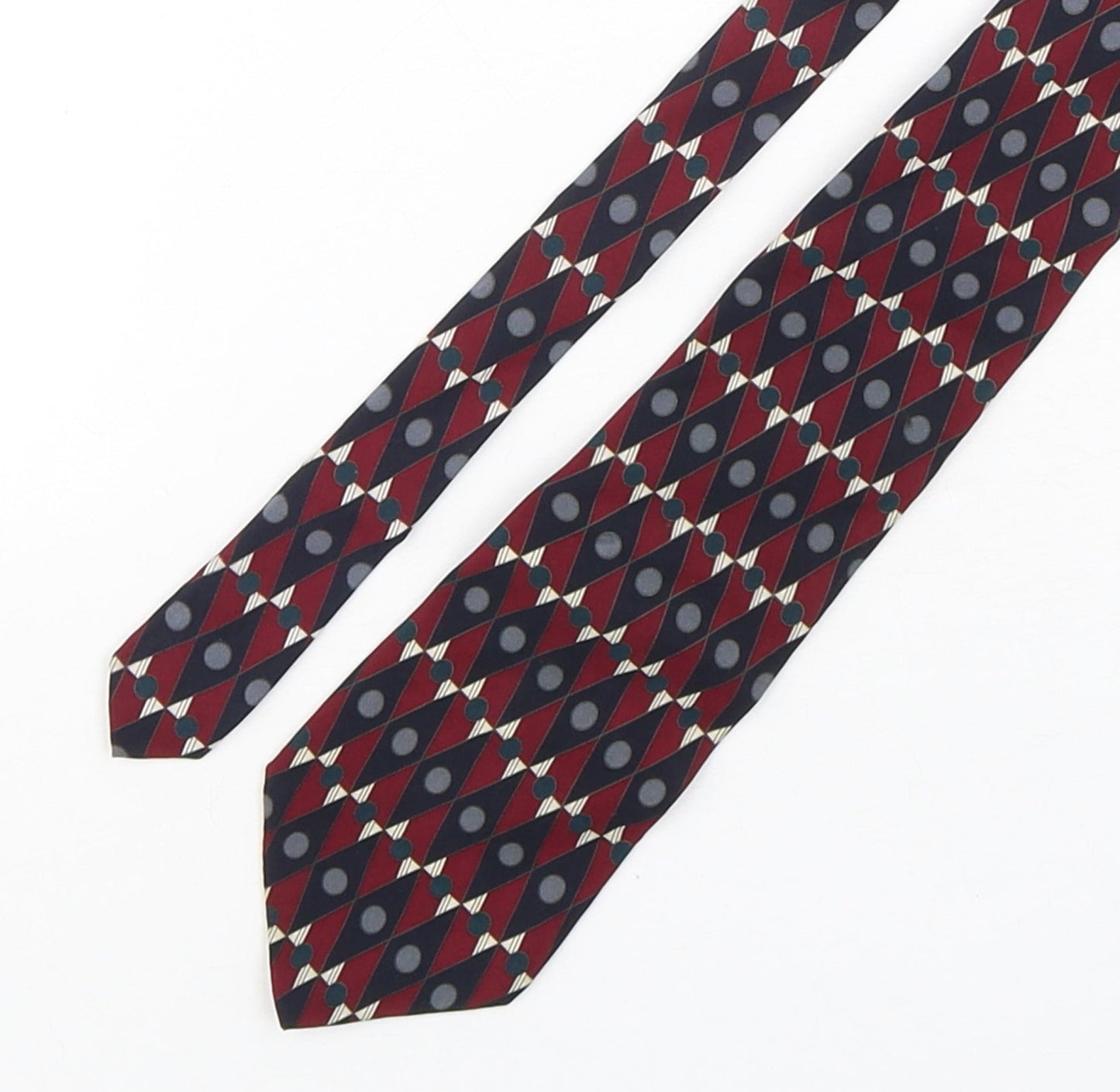 Charleston  Mens Multicoloured Geometric Silk Pointed Tie One Size