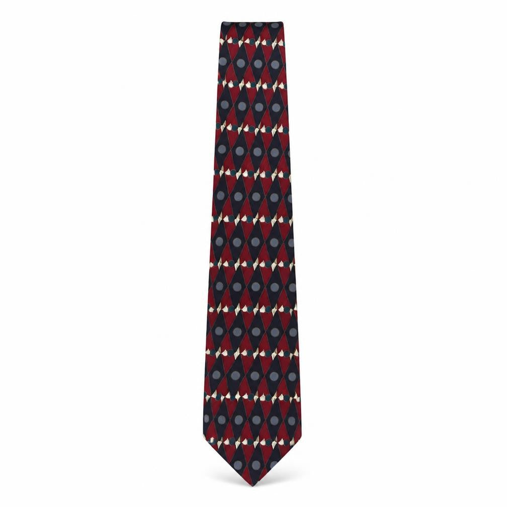 Charleston  Mens Multicoloured Geometric Silk Pointed Tie One Size