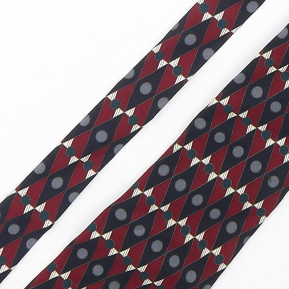 Charleston  Mens Multicoloured Geometric Silk Pointed Tie One Size