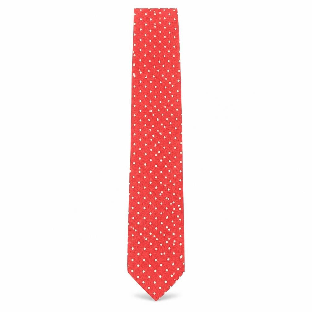 Albertie  Mens Red Polka Dot Silk Pointed Tie One Size