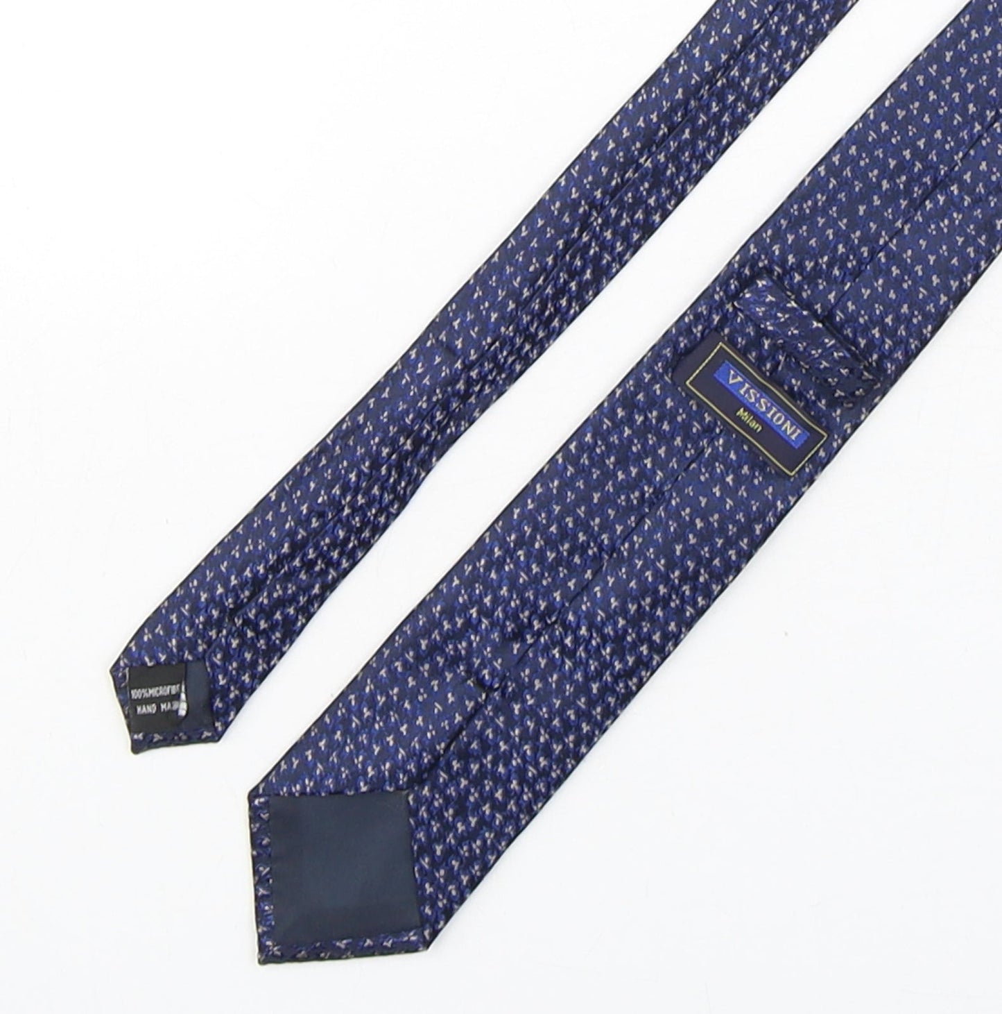 Vissioni Mens Multicoloured Geometric Microfibre Pointed Tie One Size