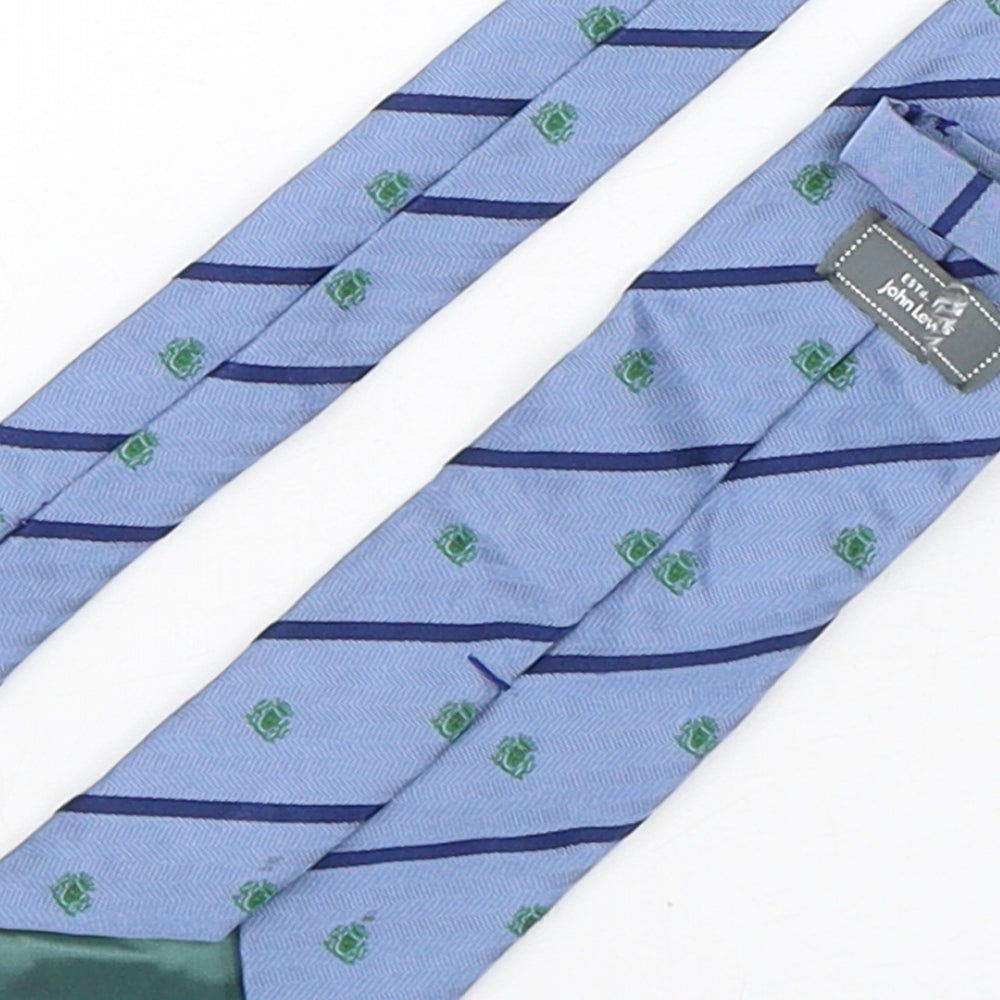 John Lewis  Mens Blue Striped Silk Pointed Tie One Size