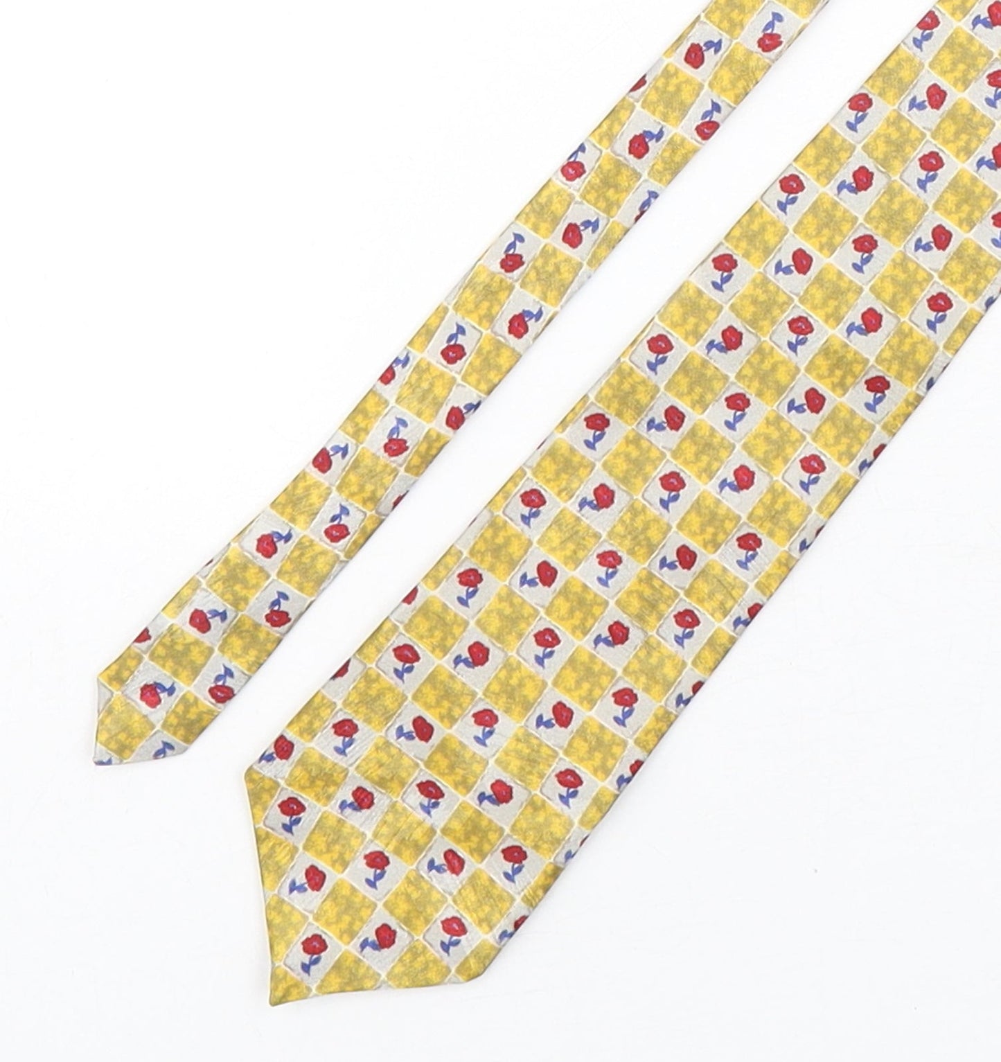 CandA Mens Multicoloured Plaids & Checks Polyester Pointed Tie One Size