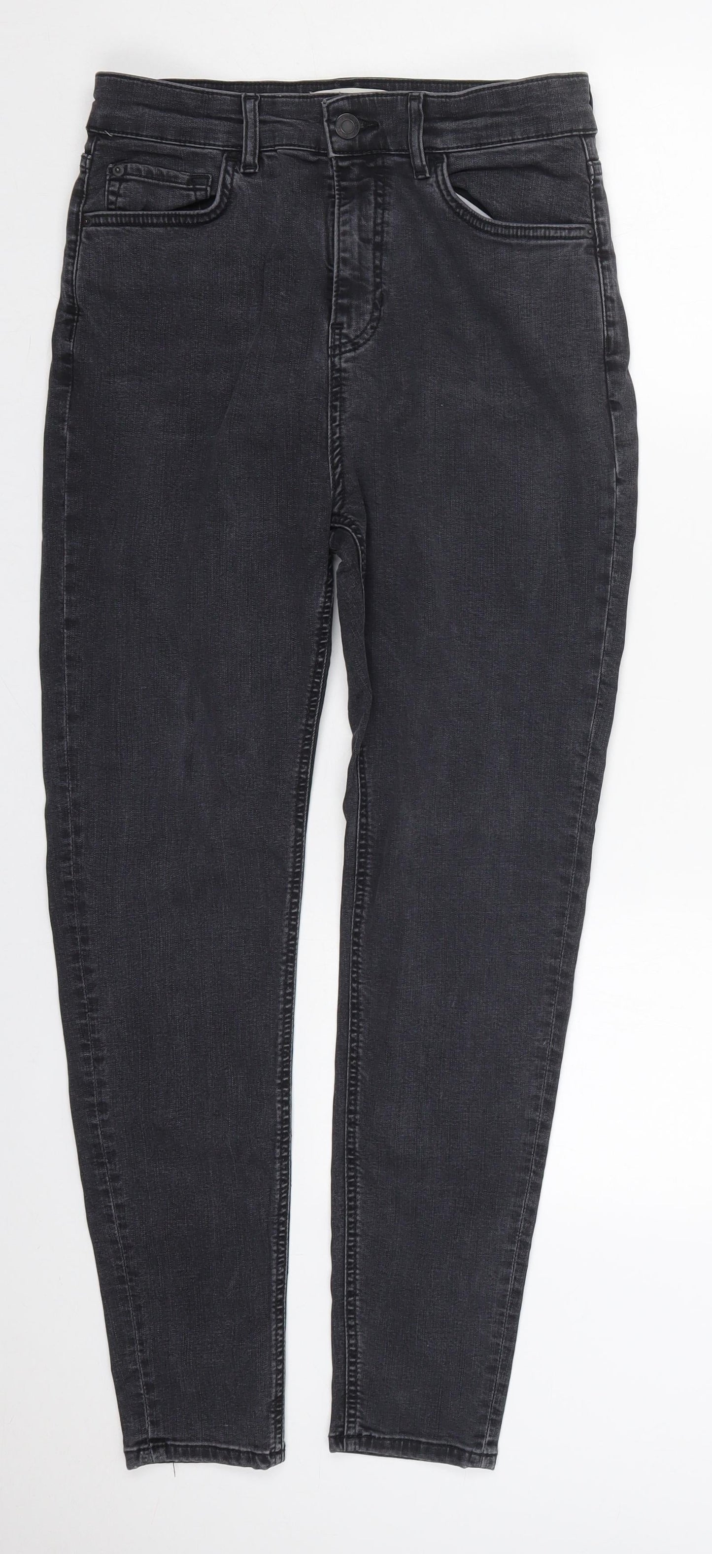 Marks and Spencer Womens Grey  Lyocell Skinny Jeans Size 12 L27 in Regular Button