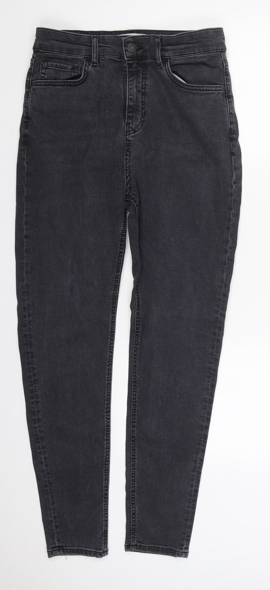 Marks and Spencer Womens Grey  Lyocell Skinny Jeans Size 12 L27 in Regular Button