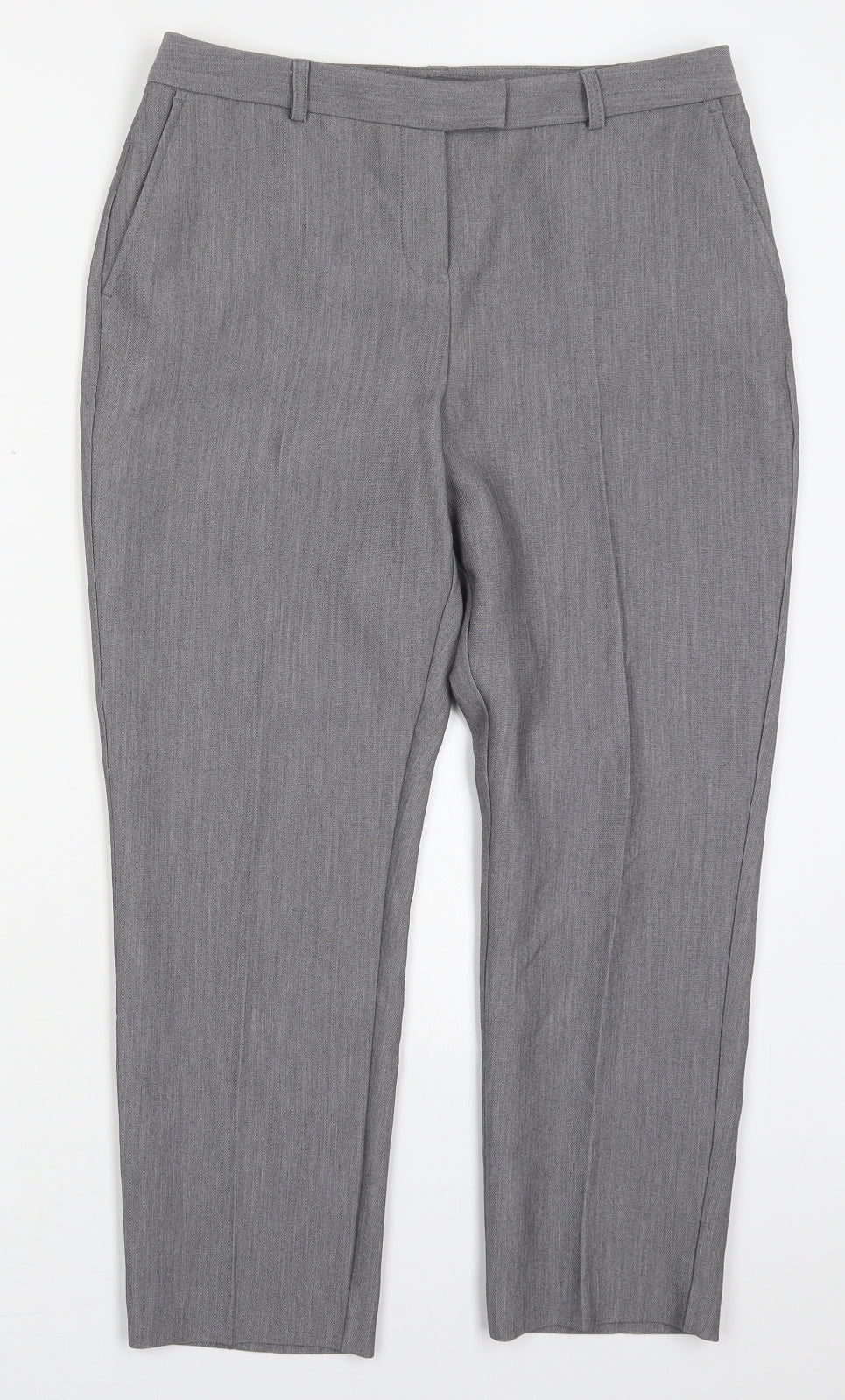Papaya Womens Grey  Polyester Trousers  Size 10 L23.5 in Regular Hook & Eye