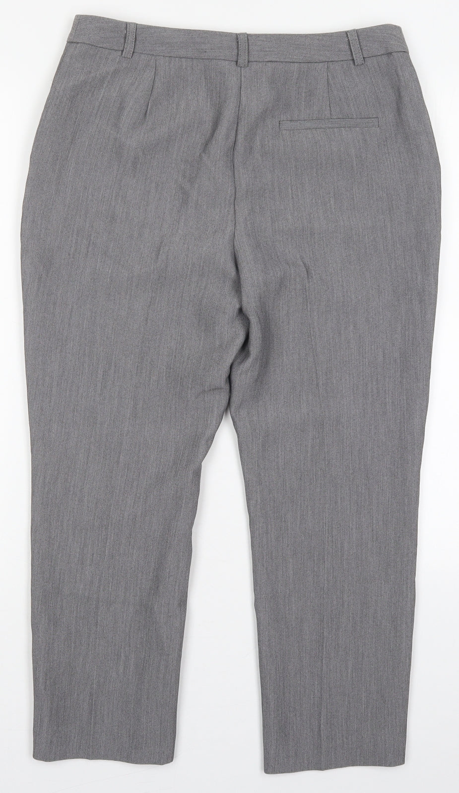 Papaya Womens Grey  Polyester Trousers  Size 10 L23.5 in Regular Hook & Eye