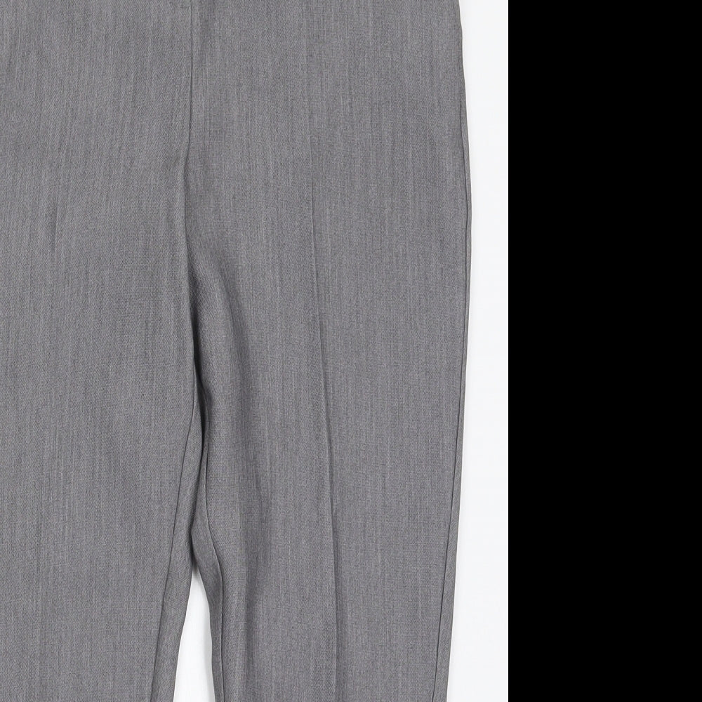 Papaya Womens Grey  Polyester Trousers  Size 10 L23.5 in Regular Hook & Eye