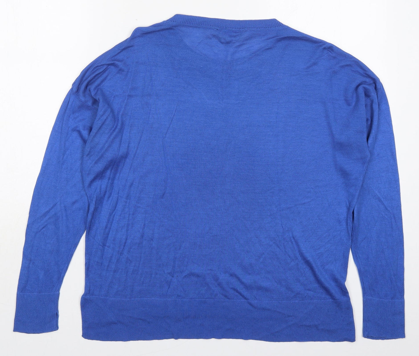 Dorothy Perkins Womens Blue Crew Neck  Acrylic Pullover Jumper Size 12