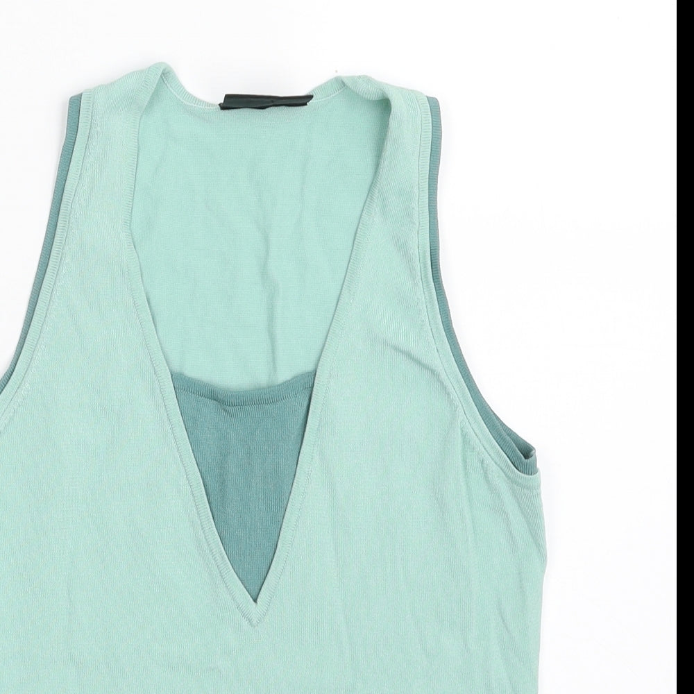 Principles Womens Green  Viscose Vest Sweatshirt Size 10  Pullover