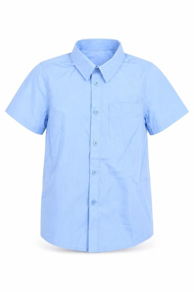 TU Boys Blue  Polyester Basic Button-Up Size 7 Years Collared Button
