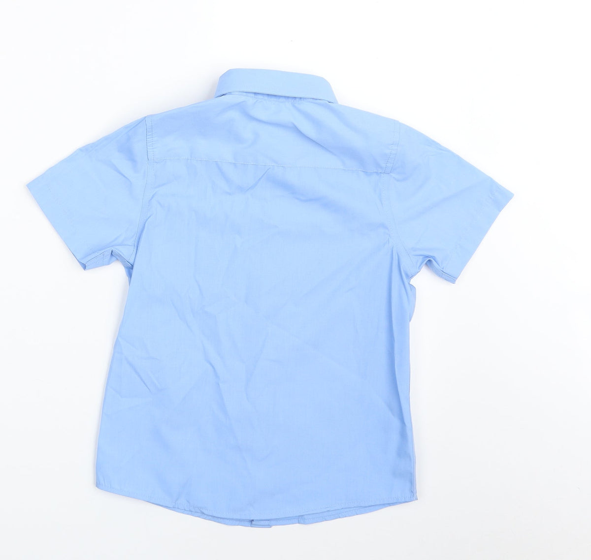 TU Boys Blue  Polyester Basic Button-Up Size 7 Years Collared Button