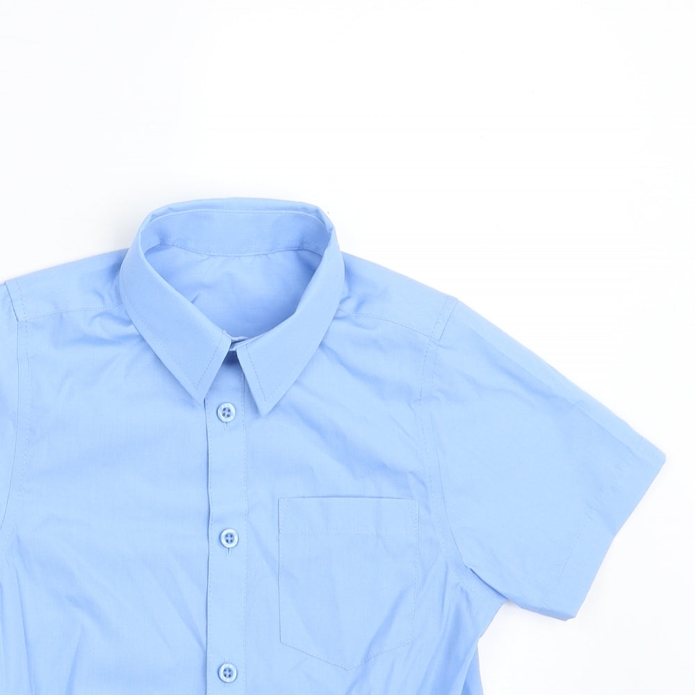 TU Boys Blue  Polyester Basic Button-Up Size 7 Years Collared Button