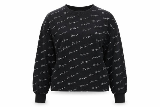 New Look Womens Black Geometric Cotton Pullover Sweatshirt Size S   - 'Unique'
