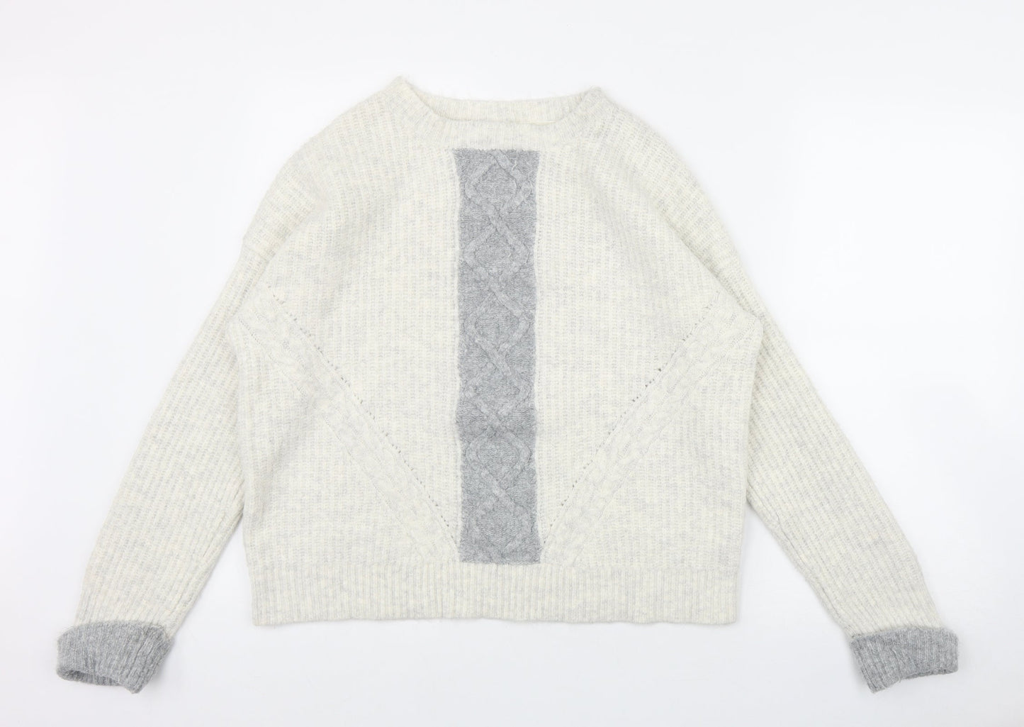 RJR.John Rocha Womens Grey Round Neck  Acrylic Pullover Jumper Size 12
