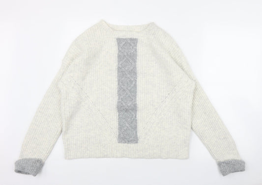 RJR.John Rocha Womens Grey Round Neck  Acrylic Pullover Jumper Size 12