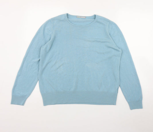 Marks and Spencer Womens Blue Round Neck  Acrylic Pullover Jumper Size 18