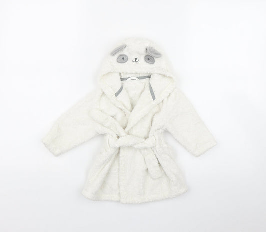 Marks and Spencer Baby White  Cotton Kimono Robe Size 9-12 Months  Tie