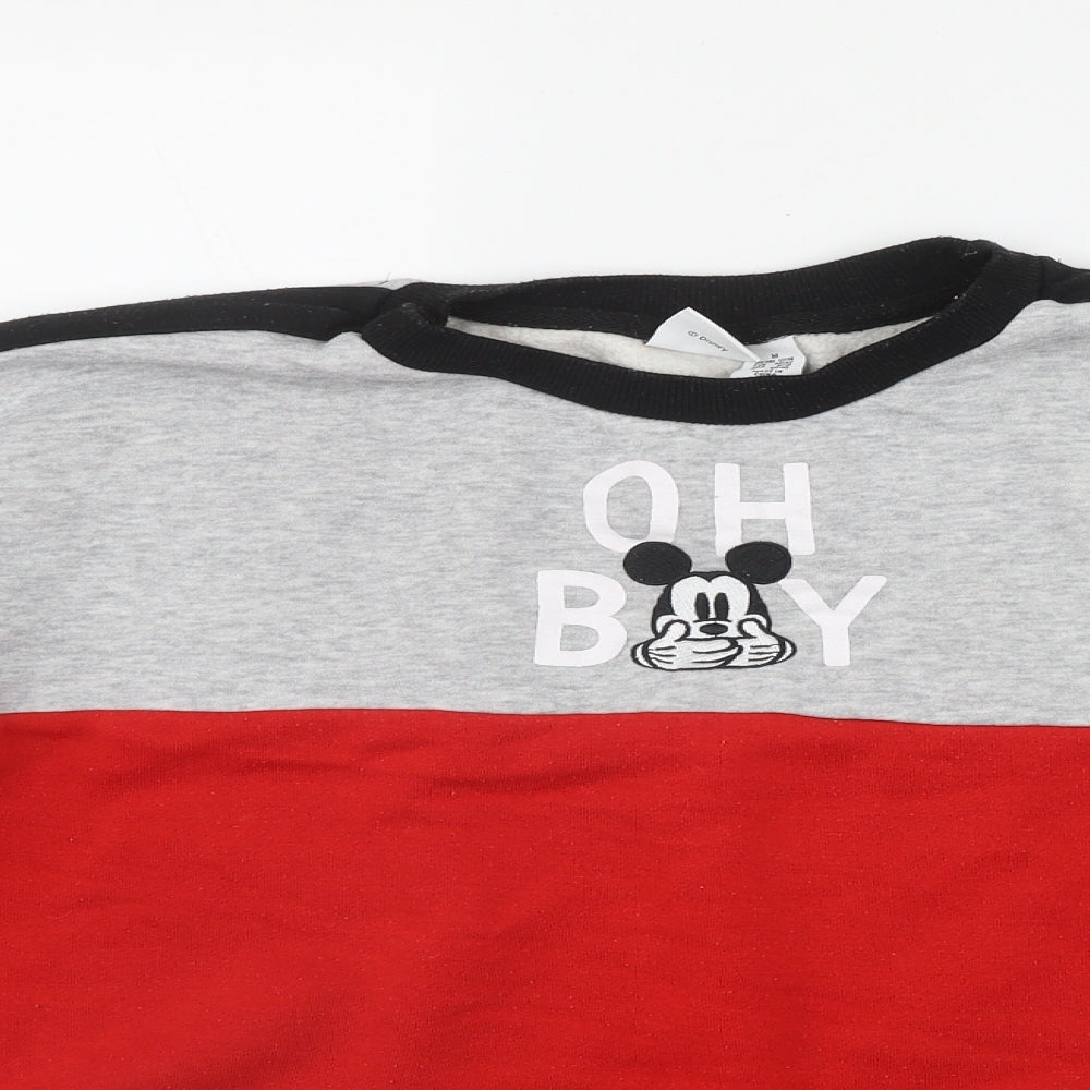 Primark Womens Red  Cotton Pullover Sweatshirt Size M   - Mickey Mouse