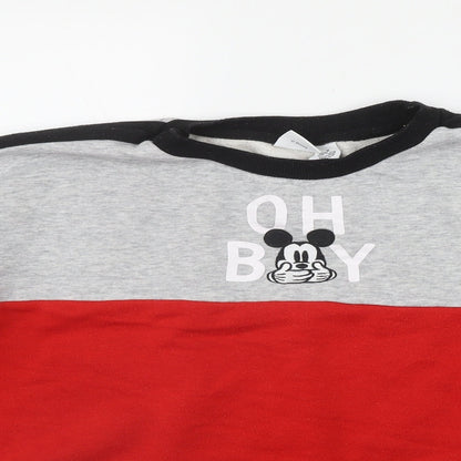 Preloved Primark Womens Red  Cotton Pullover Sweatshirt Size M   - Mickey Mouse - Detail