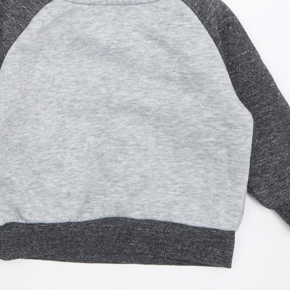 Primark Boys Grey  Cotton Pullover Jumper Size 3-6 Months  Button - Mini Boss