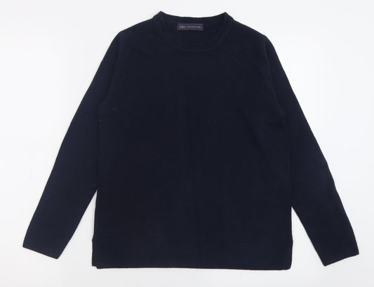 Marks and Spencer Womens Blue Crew Neck  Acrylic Pullover Jumper Size 10