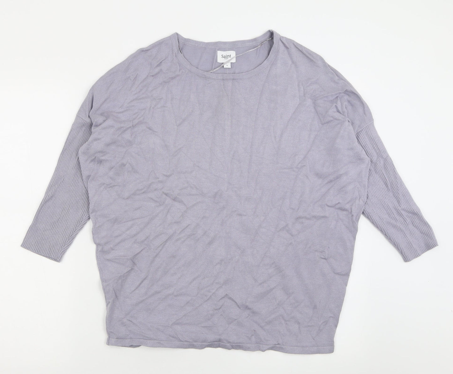 Saint Womens Purple Crew Neck  Viscose Pullover Jumper Size L