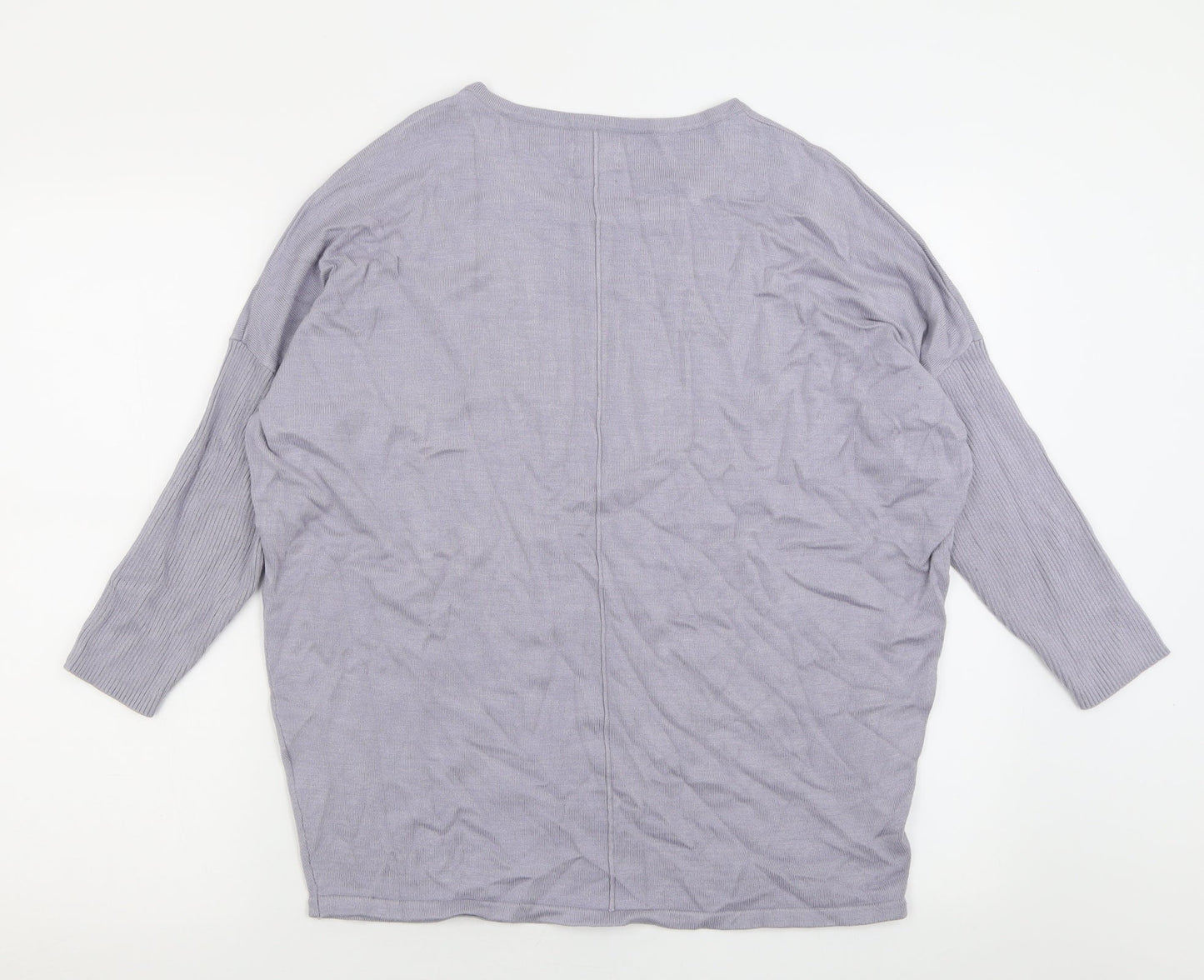 Saint Womens Purple Crew Neck  Viscose Pullover Jumper Size L