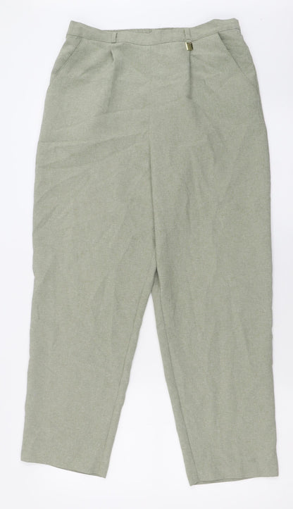 Classics Womens Green  Polyester Trousers  Size 14 L28 in Regular