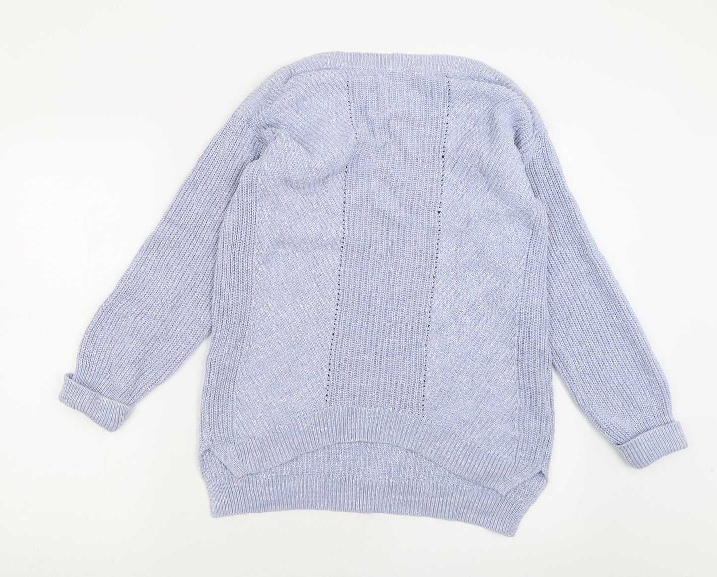 Marks and Spencer Womens Blue Crew Neck  Cotton Pullover Jumper Size S
