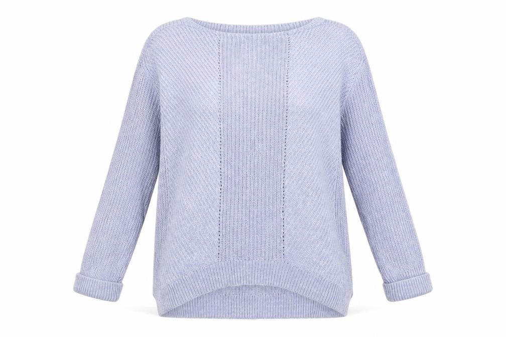Marks & Spencer Womens Blue Crew Neck  Cotton Pullover Jumper Size S
