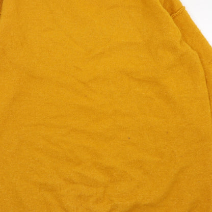 Red Herring Womens Yellow V-Neck  Acrylic Pullover Jumper Size 14