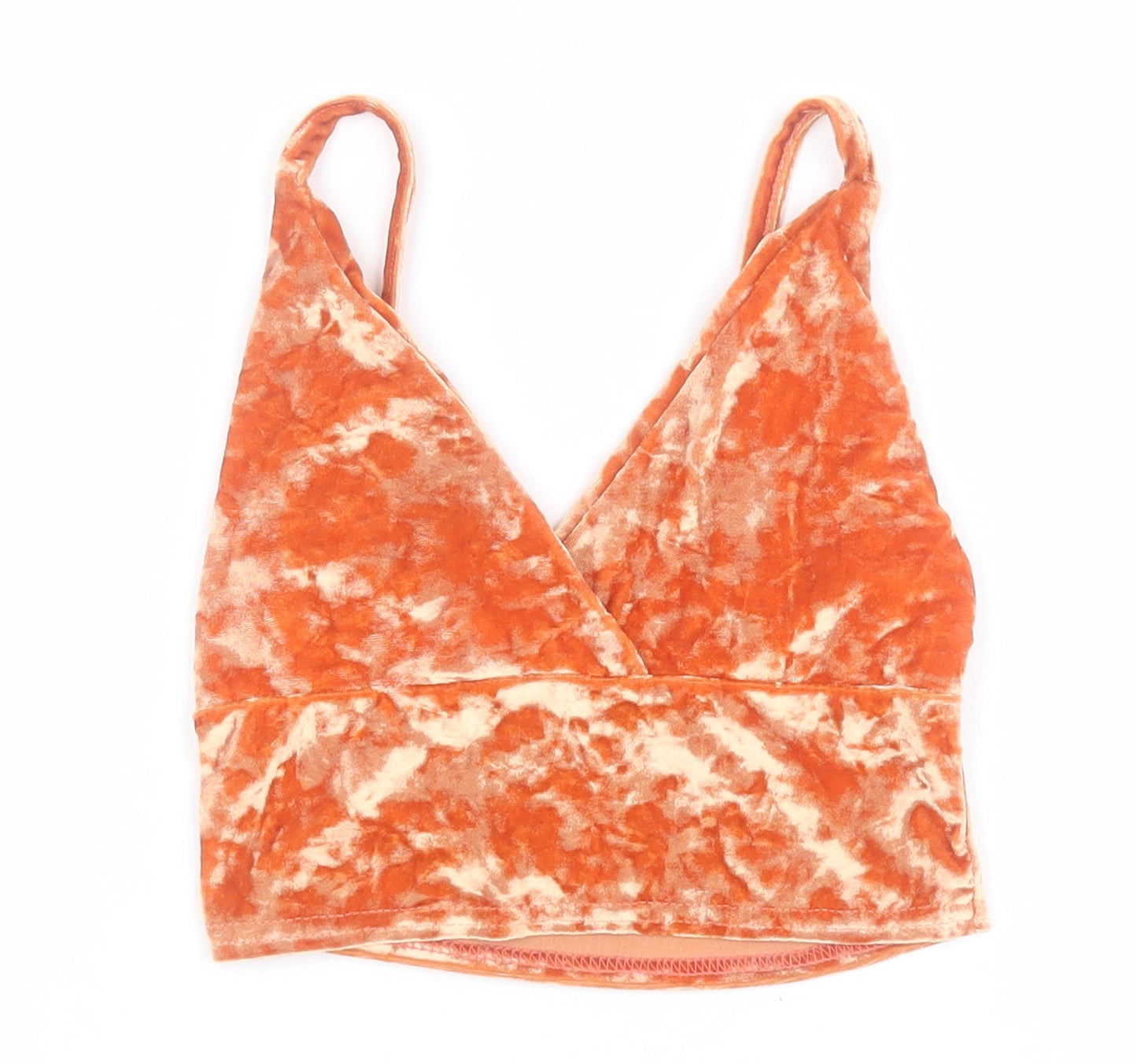 PRETTYLITTLETHING Womens Orange  Polyester Cropped Tank Size 6 Sweetheart
