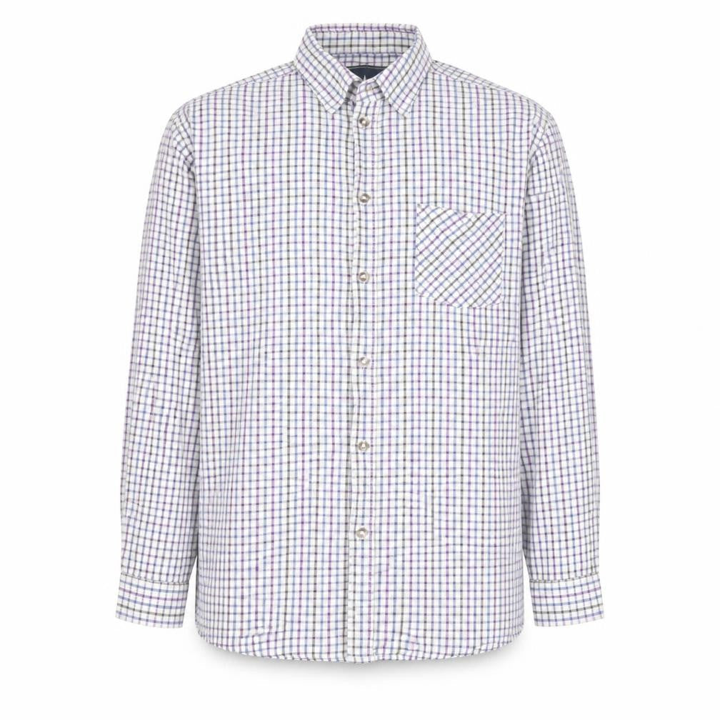 Headland Premium Mens Blue Check Cotton  Button-Up Size L Collared Button
