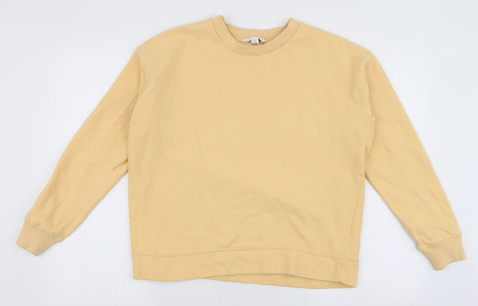 Miss Selfridge Womens Yellow  100% Cotton Pullover Sweatshirt Size M  Pullover