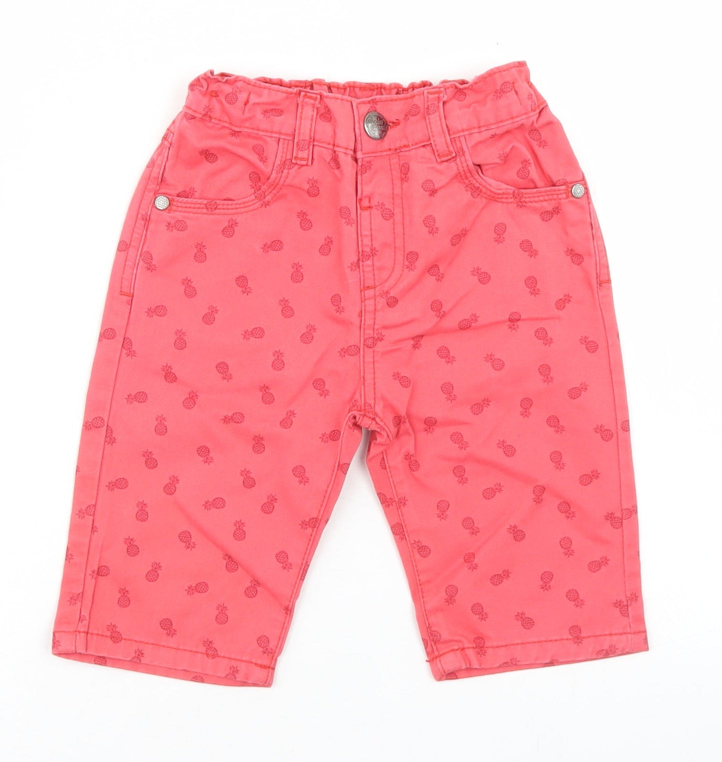 Dunnes Stores Boys Pink Geometric Cotton Chino Shorts Size 3-4 Years  Regular  - Pineapple Print