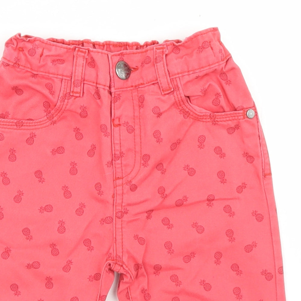 Dunnes Stores Boys Pink Geometric Cotton Chino Shorts Size 3-4 Years  Regular  - Pineapple Print
