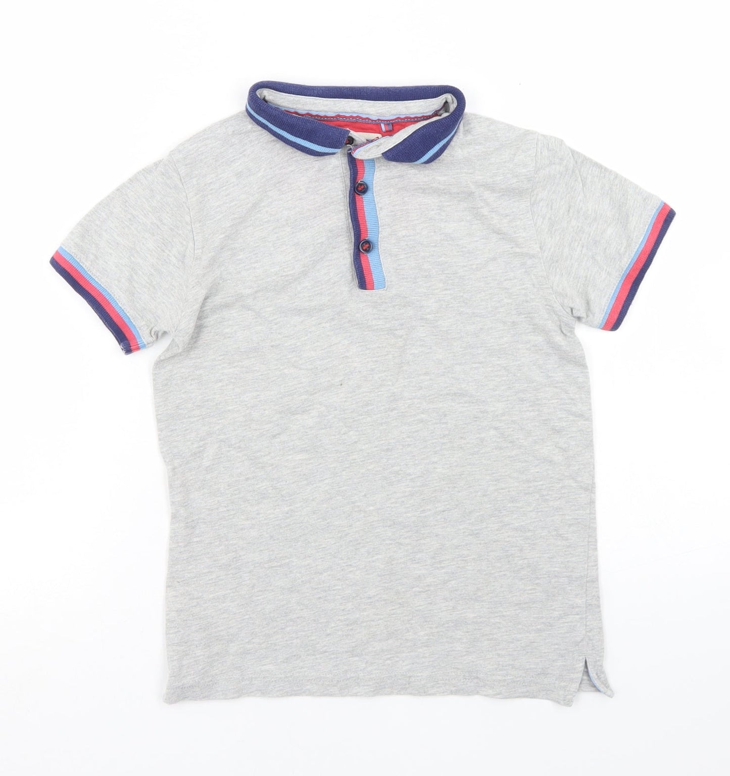 TU Boys Grey  Cotton Basic Polo Size 7 Years Collared Button