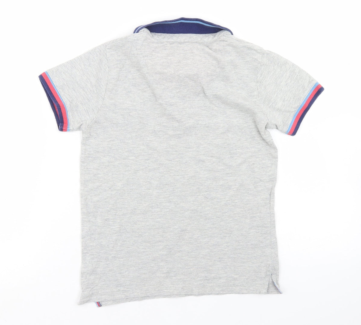 TU Boys Grey  Cotton Basic Polo Size 7 Years Collared Button