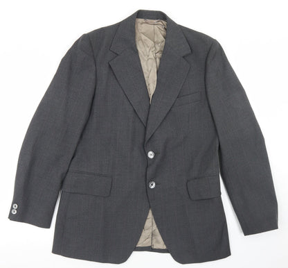 Jackson Mens Grey Plaid Polyester Jacket Blazer Size 36