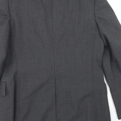 Jackson Mens Grey Plaid Polyester Jacket Blazer Size 36