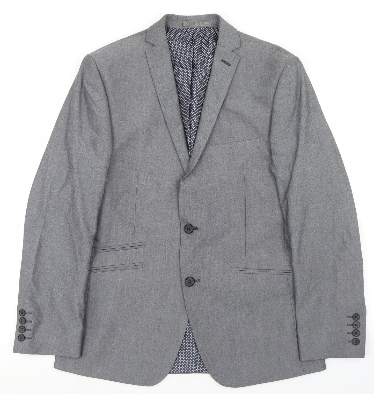 Limehaus Mens Grey  Polyester Jacket Blazer Size 40