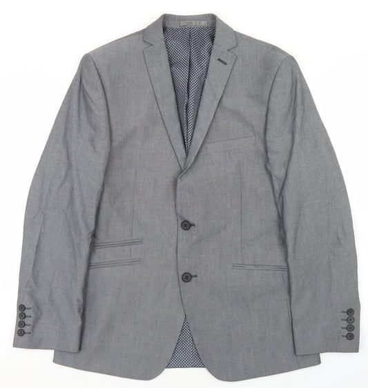 Limehaus Mens Grey  Polyester Jacket Blazer Size 40