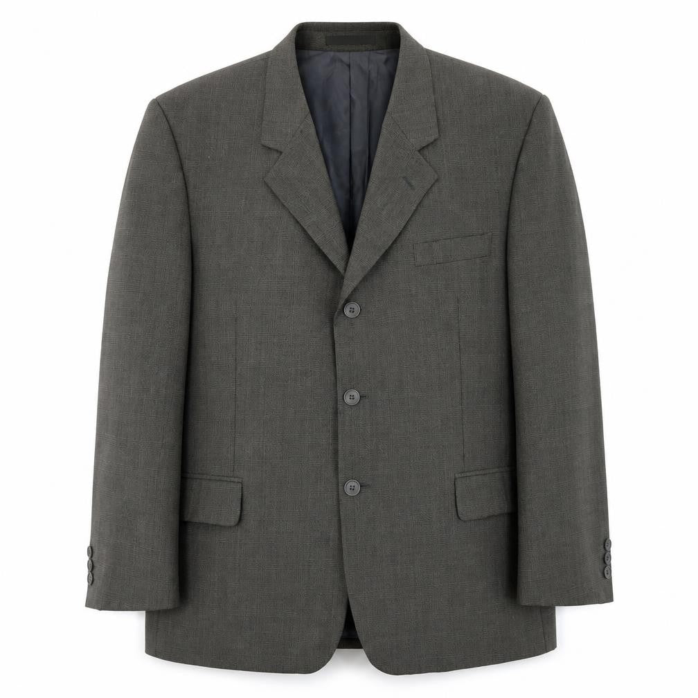 Ciro Citterio Mens Grey Plaid Polyester Jacket Blazer Size 44