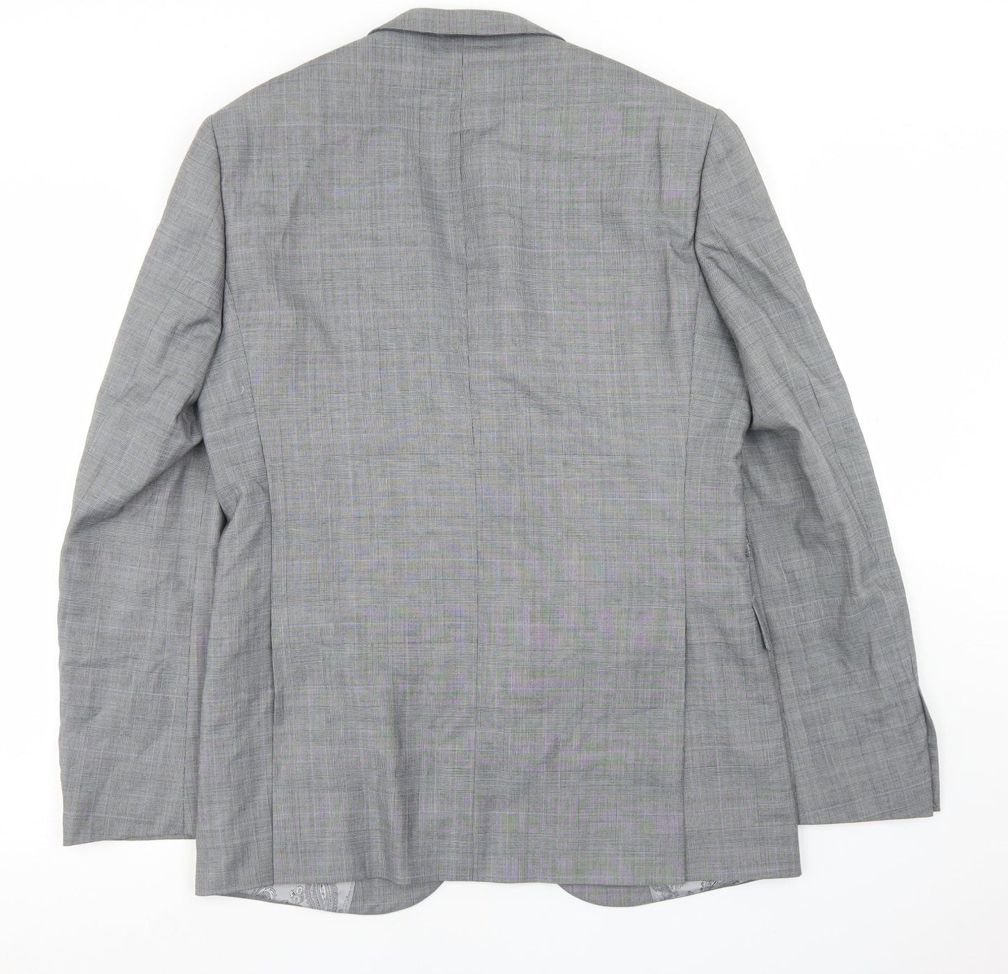 Taylor & Wright Mens Grey Plaid Polyacrylate Fibre Jacket Blazer Size 38   - Tailored fit
