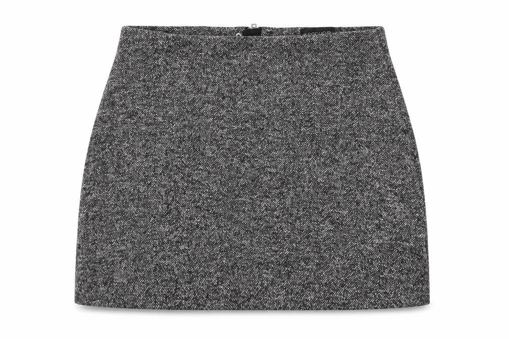 Topshop Womens Grey  Cotton Straight & Pencil Skirt Size 12   Zip