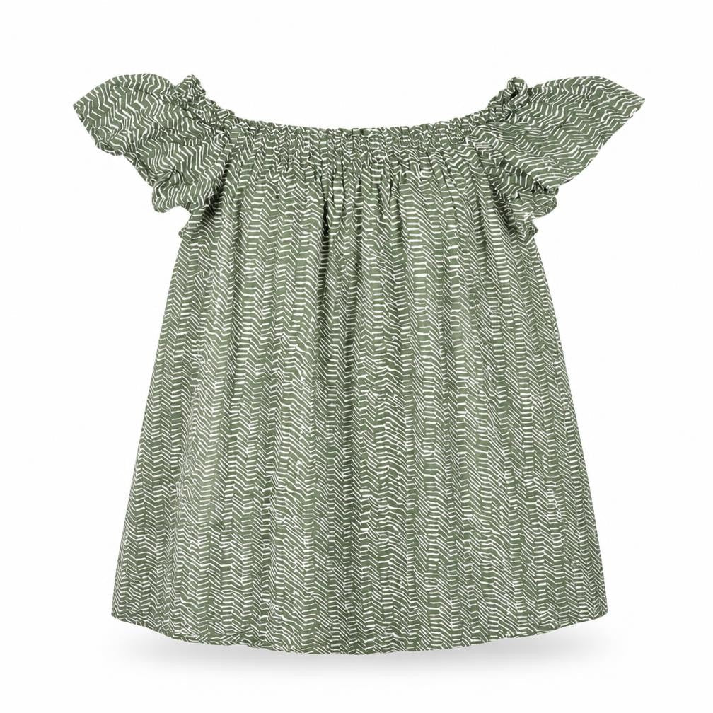 Primark Womens Green Striped Viscose Basic Blouse Size 8 Round Neck