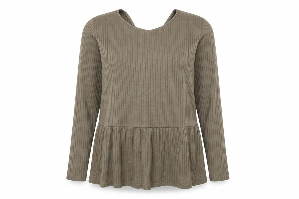 Capsule Womens Green Viscose Jersey Blouse Size 16 Round Neck