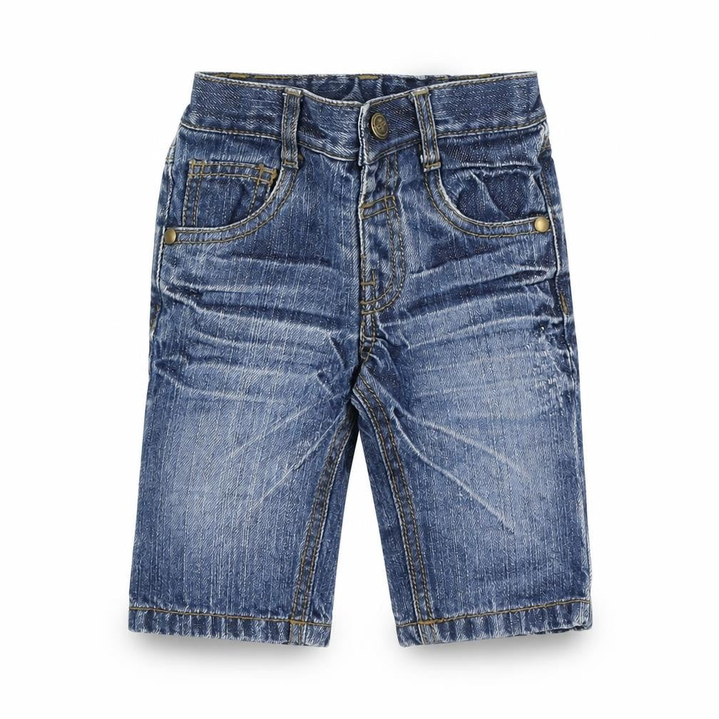 Next Boys Blue  Cotton Capri Jeans Size 3-6 Months  Button
