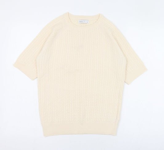 Papaya Womens Ivory Roll Neck  Acrylic Pullover Jumper Size 14